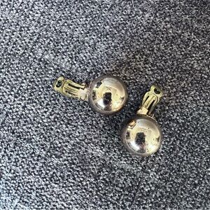 Round Clip On Gold Earrings
